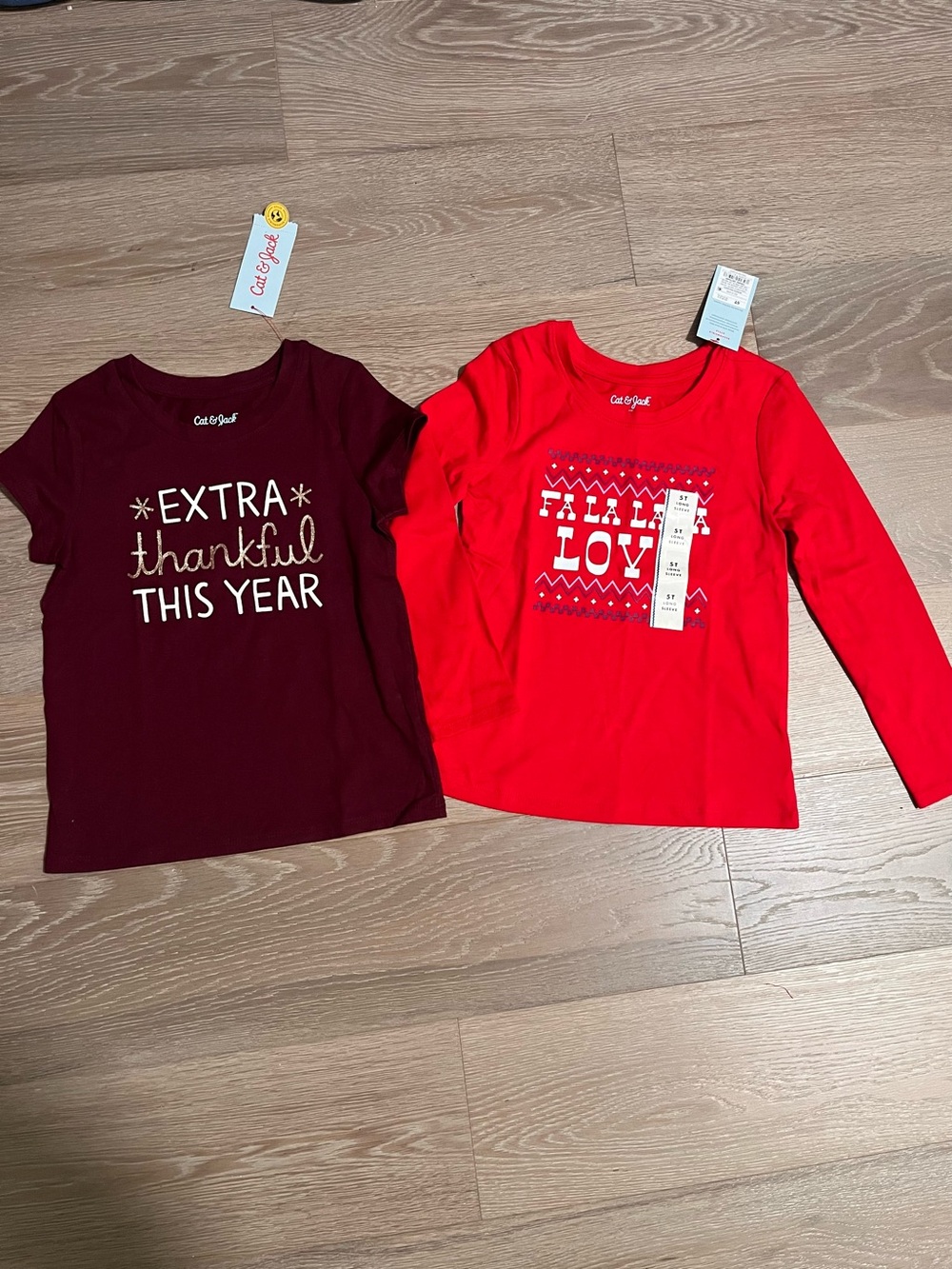 NWT Cat & Jack Toddler Holiday T-Shirt Set Size 5T
